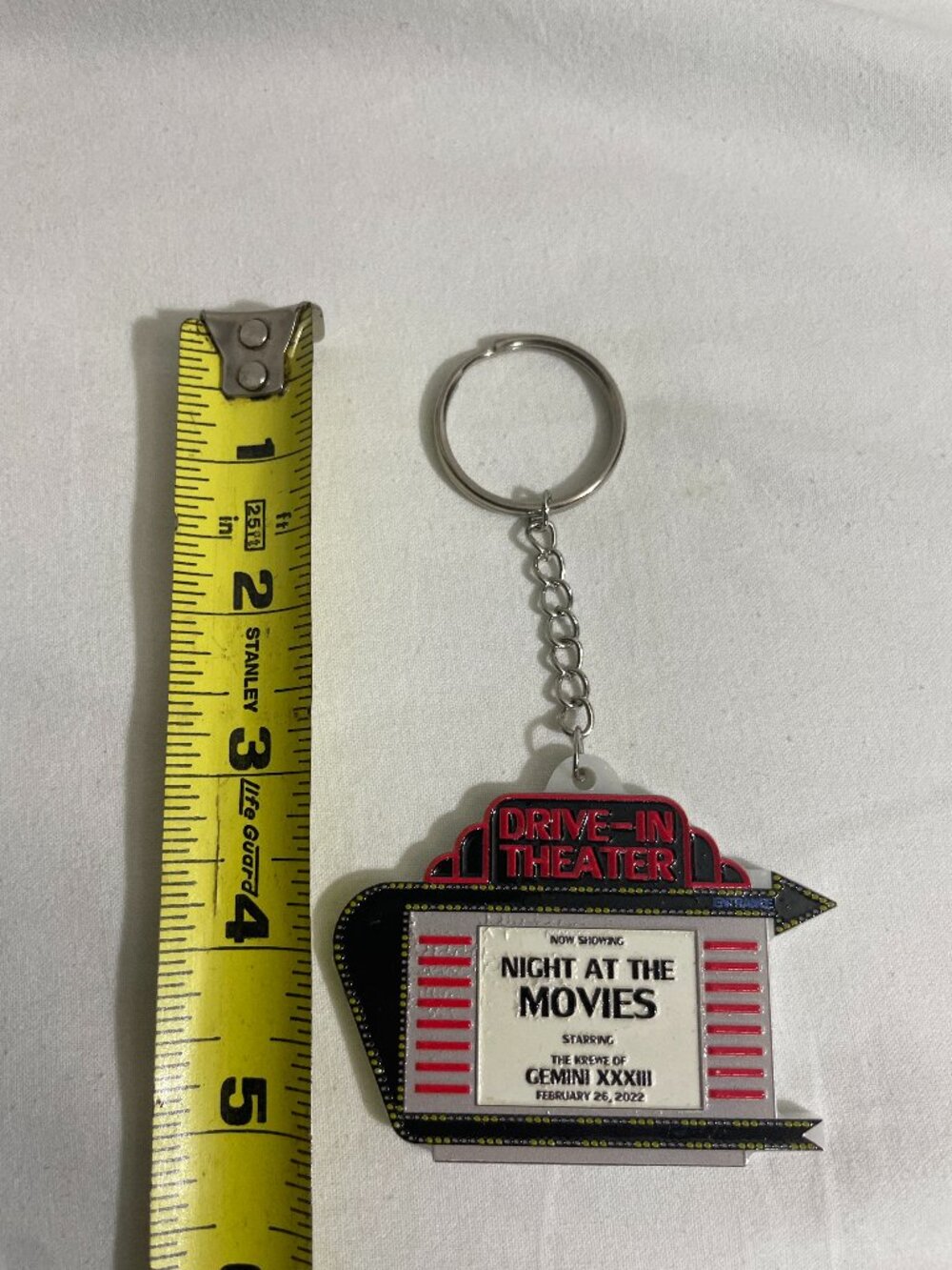 Drive-In Theater Night at the Movies Gemini XXXIII 2022 Mardi Gras Keychain Souv